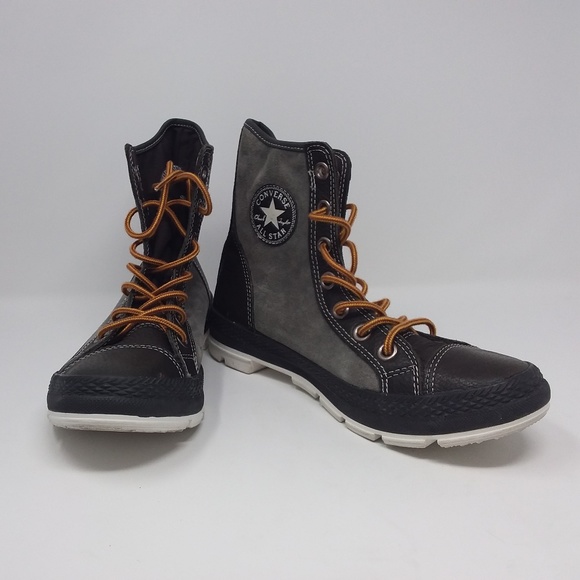 Converse Brown Leather Suede Unisex High Tops - Picture 4 of 12